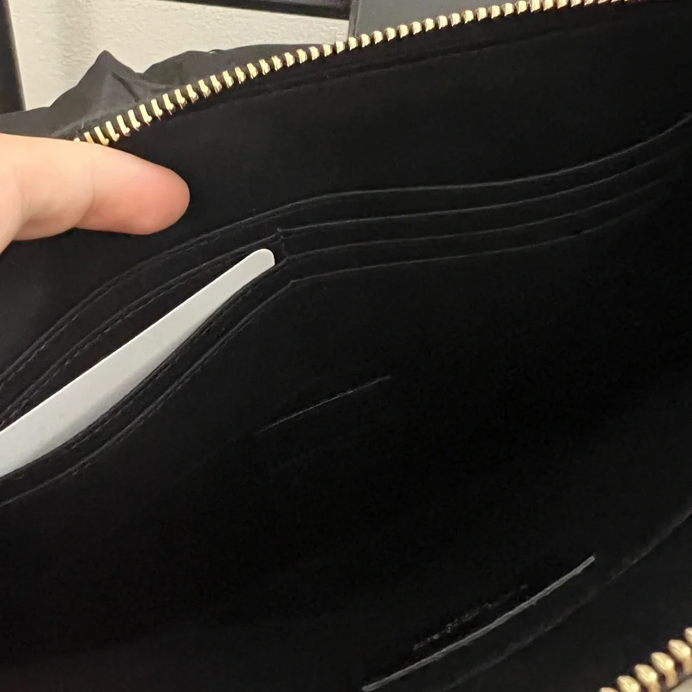 NEW in box. YSL Saint Laurent Black Croc embossed matte leather clutch bag - Picture 10 of 13